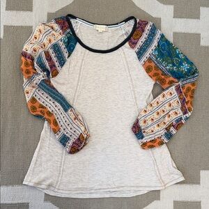Altar’d State Multicolor Bohemian Thermal Long Sleeve Top Small